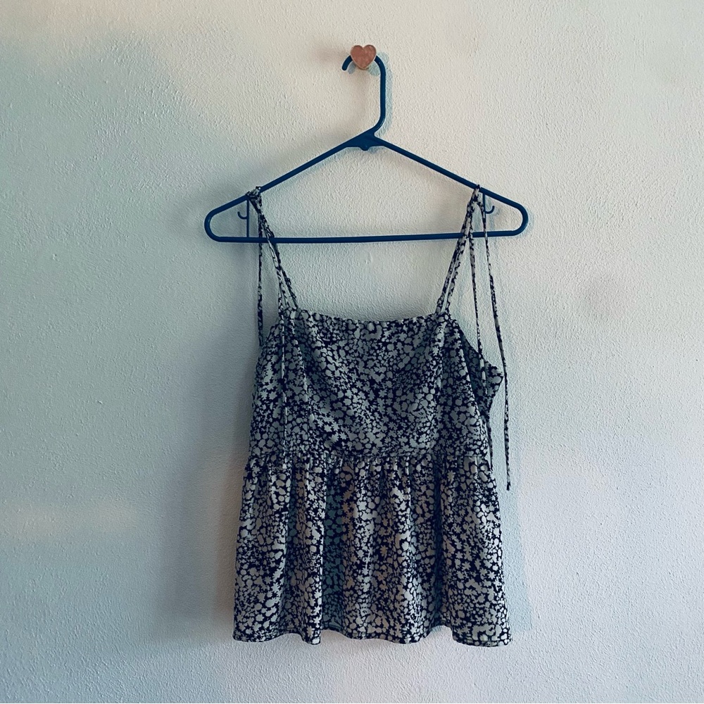 Lola Grace Black Smocked Floral Camisole